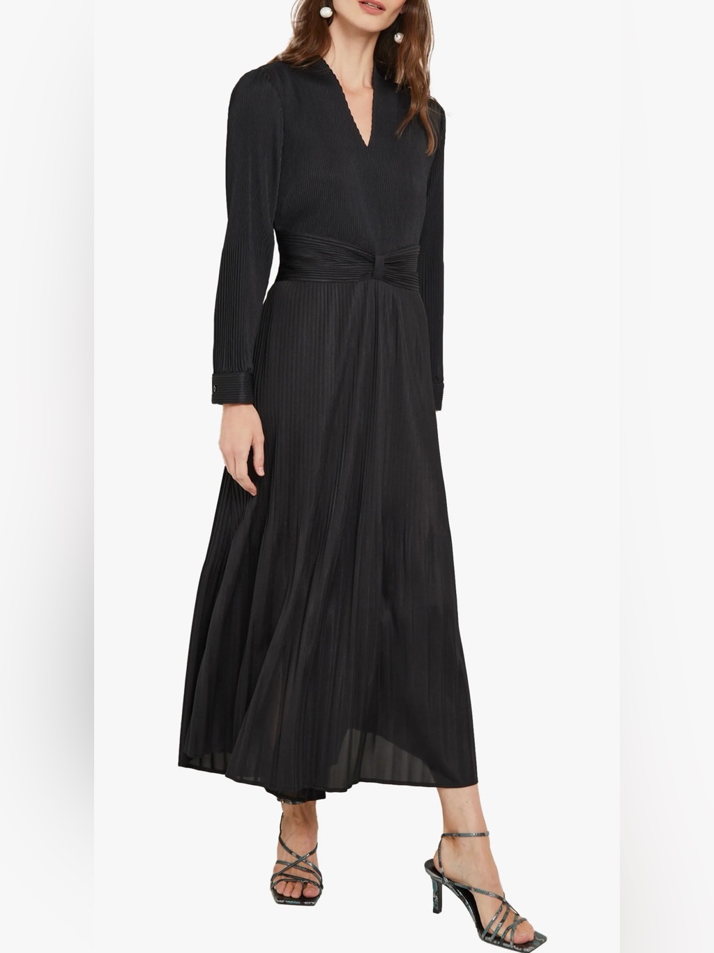 Misook Plisse A Line Pleated Black A Line Midi Dress Size L Nwot $398